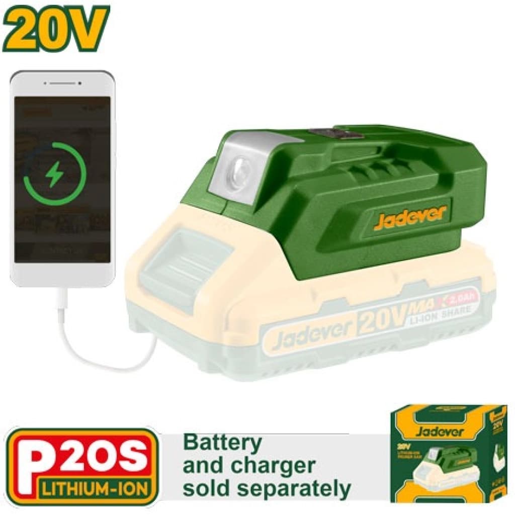 Jadever-Adapter 20 V auf USB, ohne Akku
