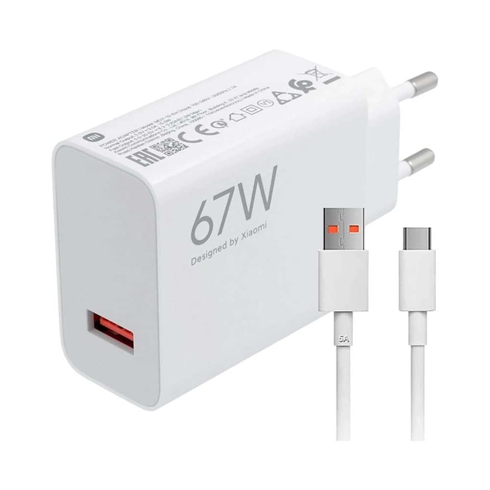 Carregador de parede Xiaomi 67W HyperCharge com cabo USB-C (MDY-12-EH)