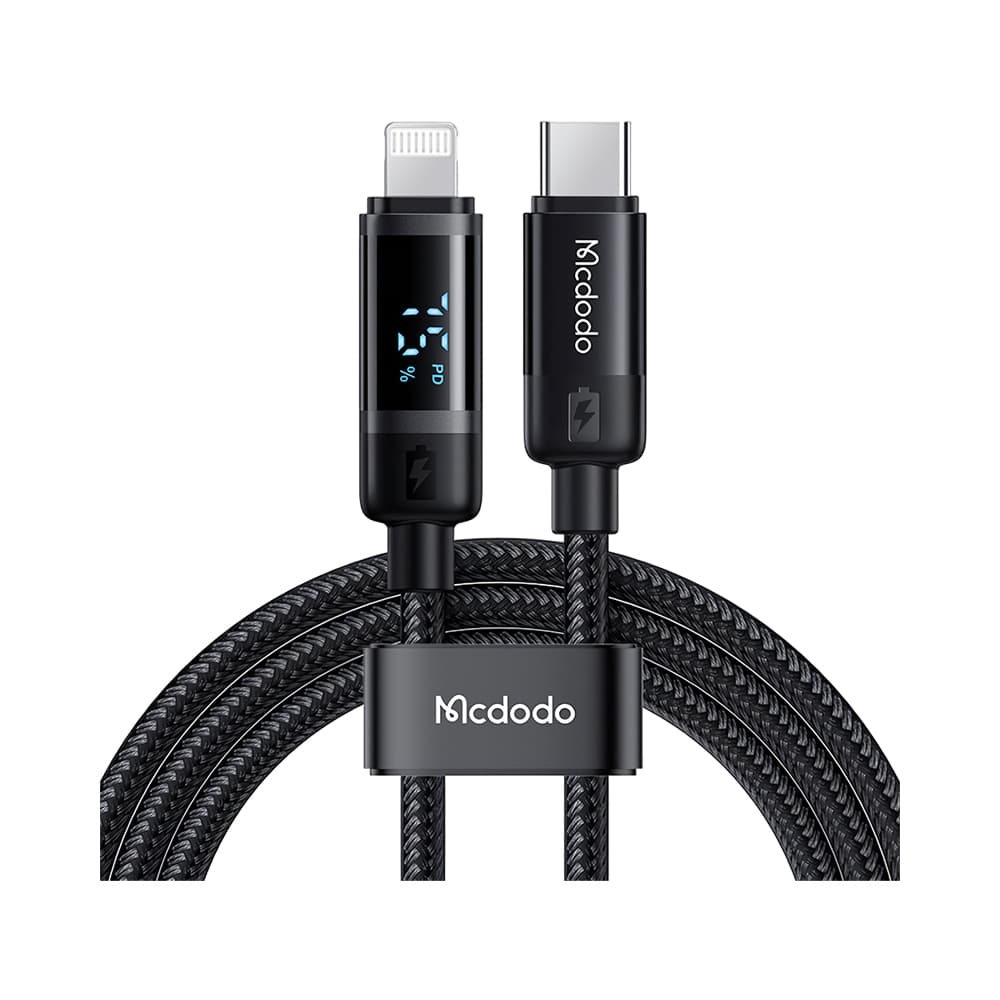 Cable Mcdodo USB-C a Lightning con pantalla, 1,2 m, 36 W
