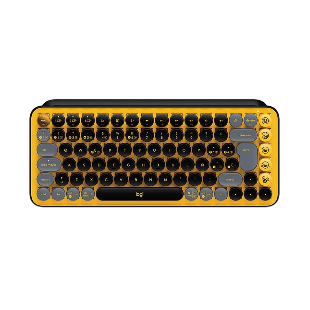 Logitech POP Keys kabellose mechanische Tastatur, Blast Yellow