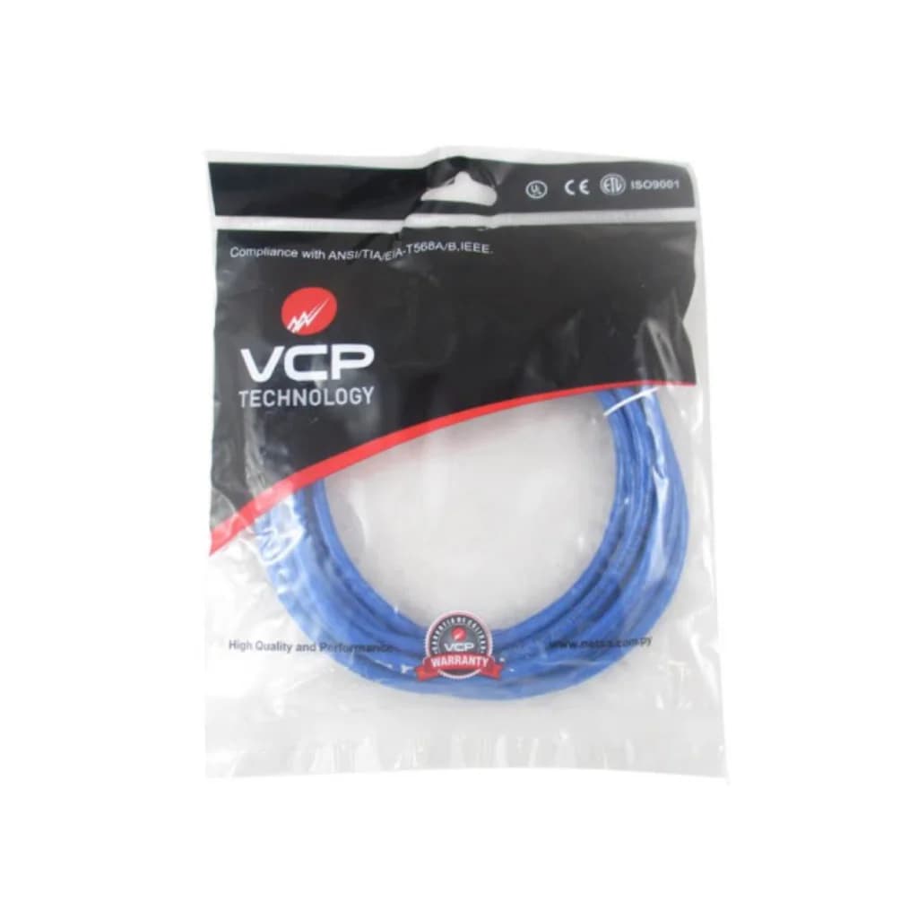 Cable de red Ethernet patch cord Cat5e, 5 m, azul