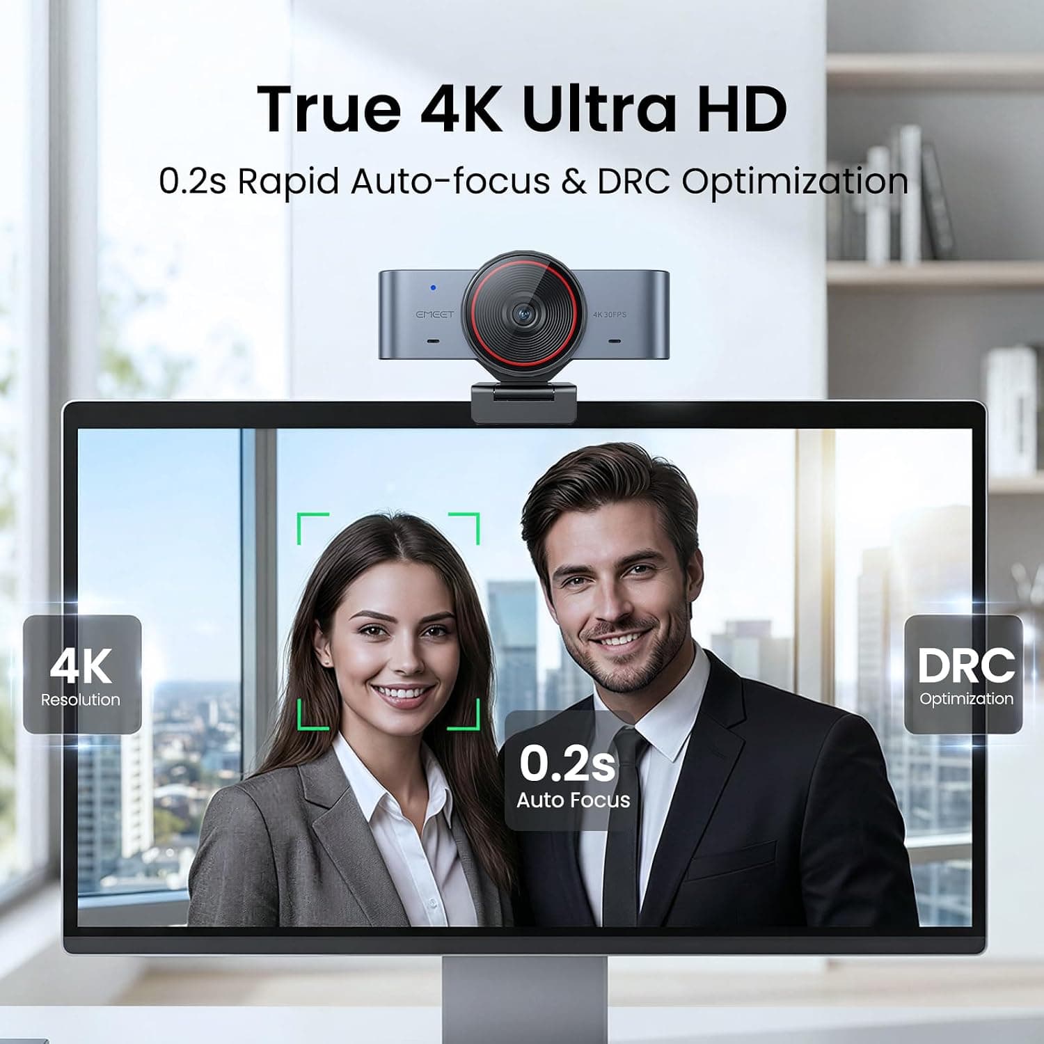 eMeet SmartCam C960 Ultra 4K-Webcam mit Sony-Sensor, USB-C, grau