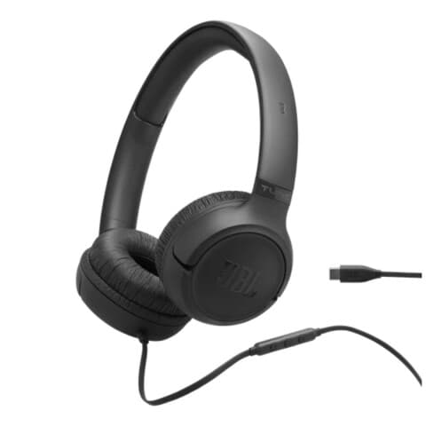 Auriculares on-ear con cable USB-C JBL Tune 530C, negro