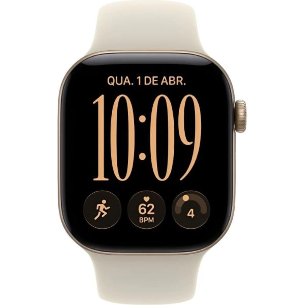Apple Watch Series 12 GPS 42 mm, Gehäuse Aluminium Hellgold mit Sportarmband S/M (MJED4LS/A)