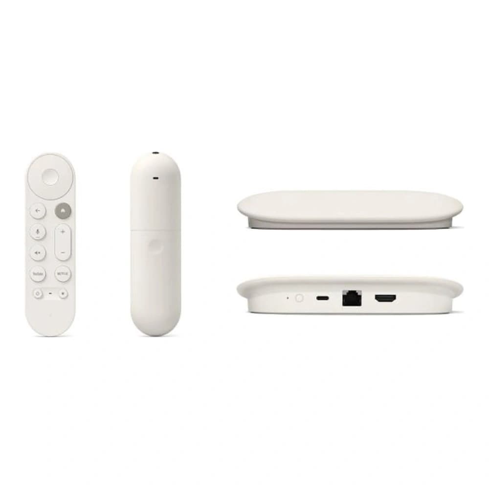 Google TV Streamer (4K), Porcelain, mit Sprachfernbedienung und Smart-Home-Hub
