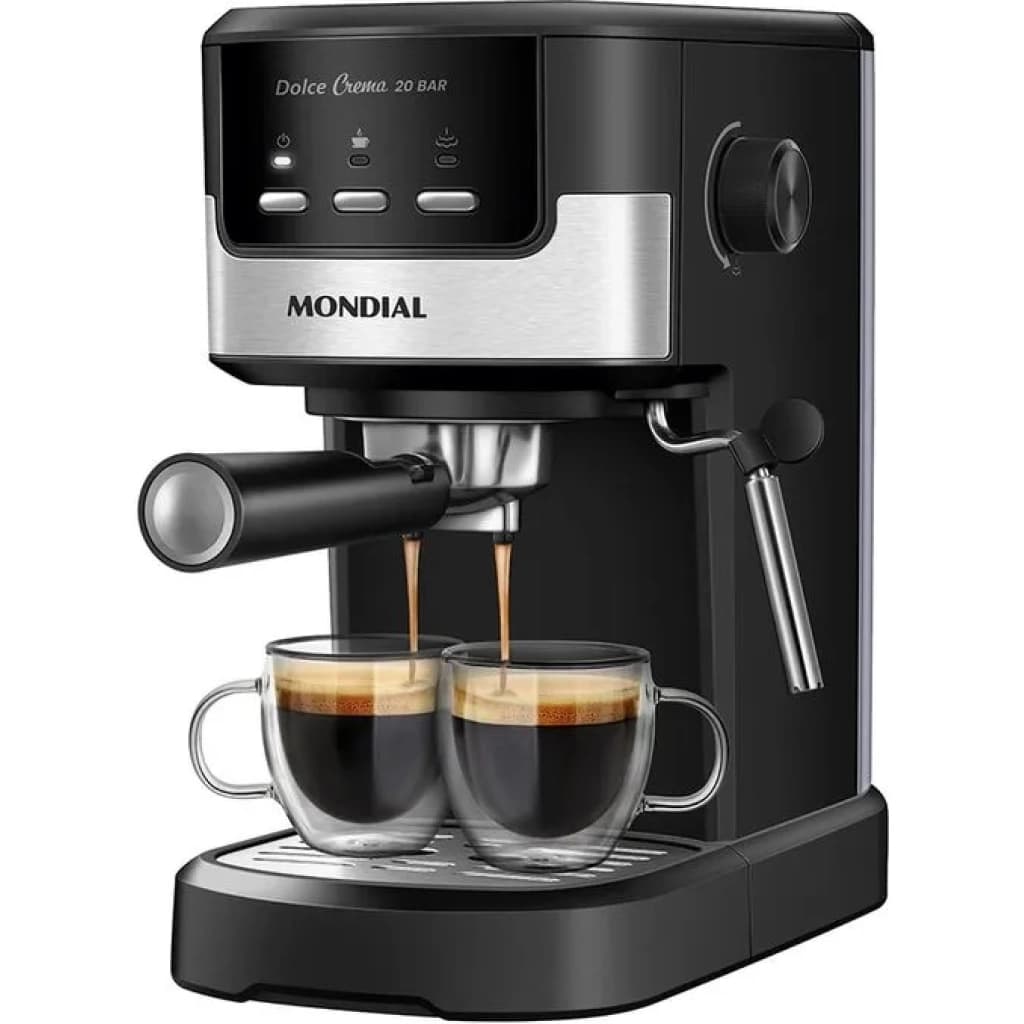 Cafetera espresso Mondial Dolce Crema C-20-EC, 20 bar, negra/inox