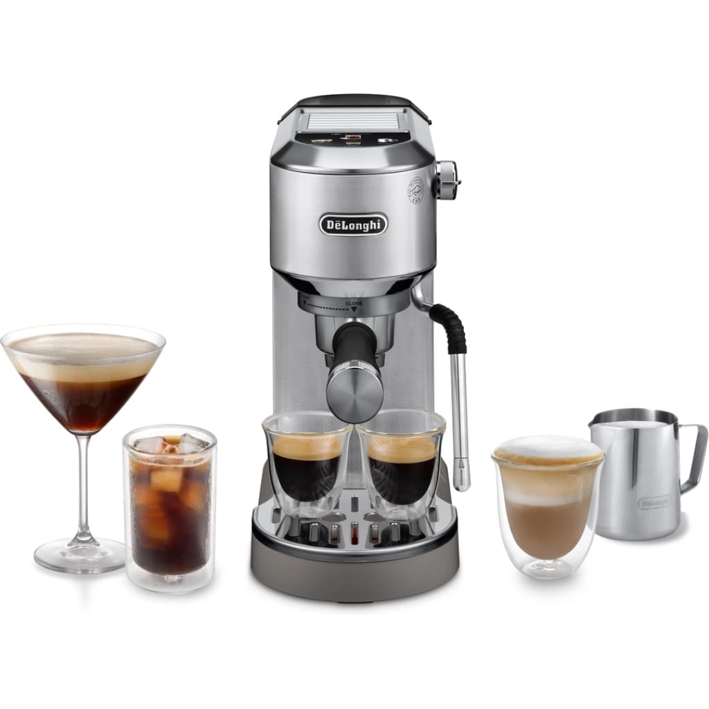 Cafetera espresso De'Longhi Dedica Duo EC890, espresso y cold brew, metálica