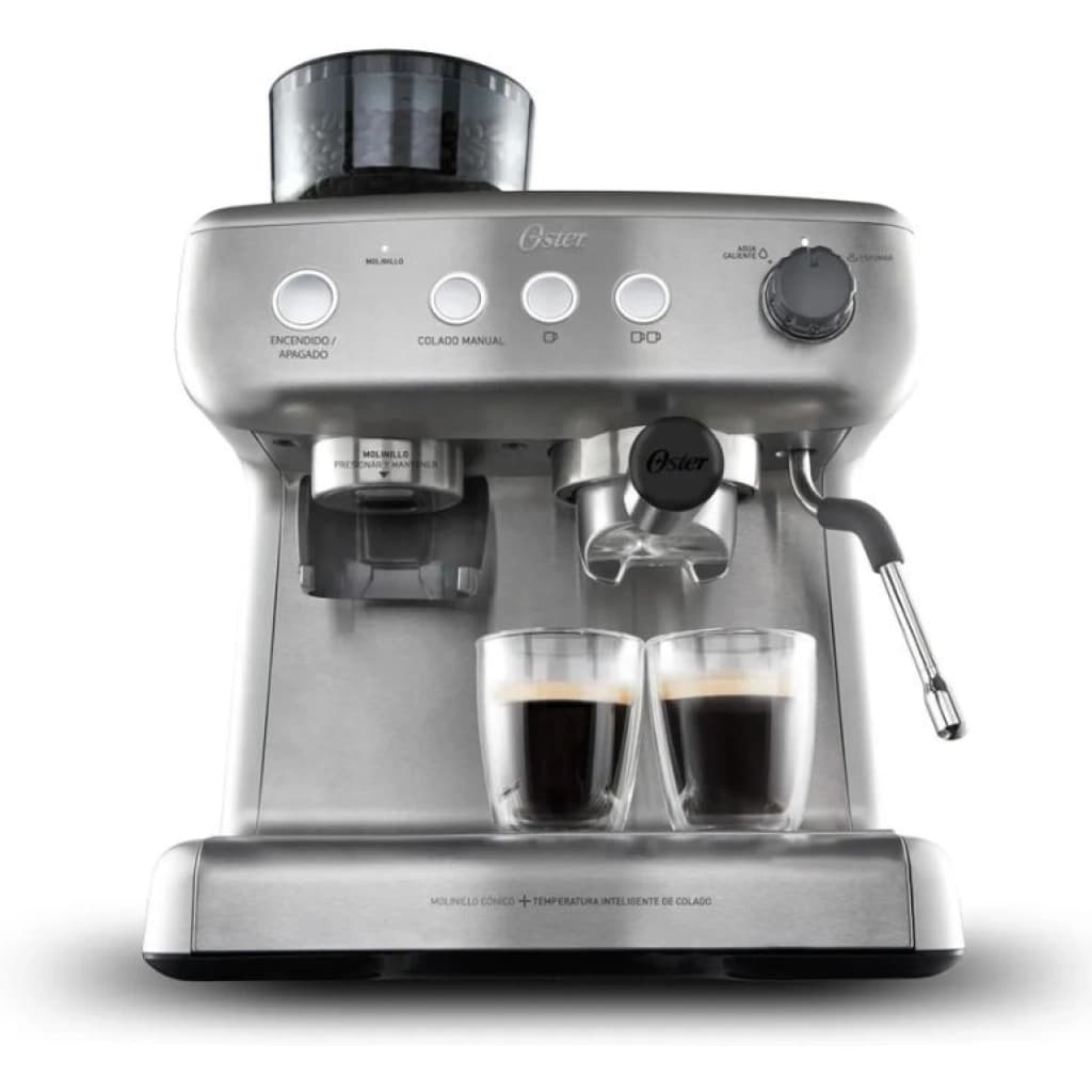 Cafetera espresso Oster Xpert Perfect Brew BVSTEM7300, molinillo integrado, acero inoxidable