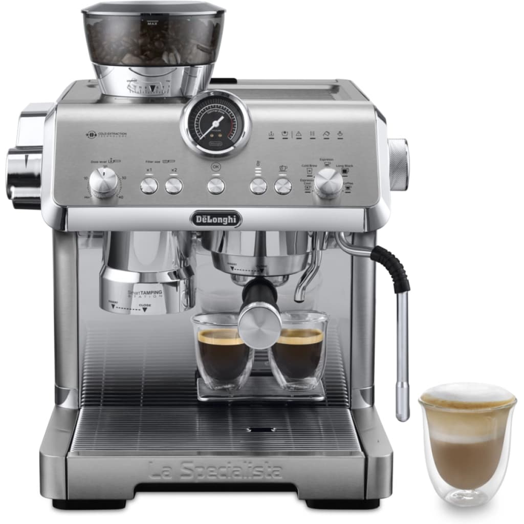 Cafetera espresso De'Longhi La Specialista Opera EC9555, molinillo y cold brew, metálica