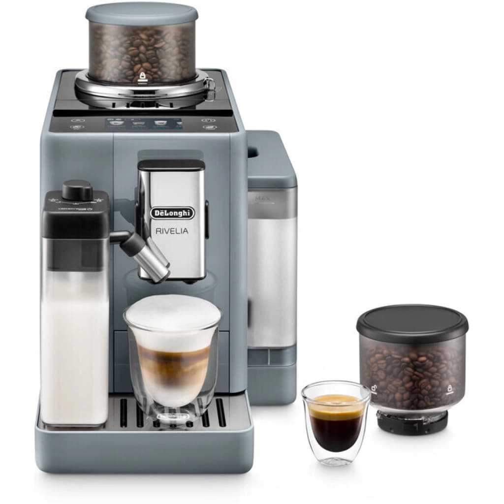 Cafetera superautomática De'Longhi Rivelia, Bean Switch, LatteCrema Hot, gris