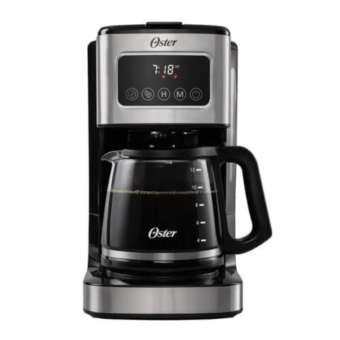 Cafetera de goteo Oster 4403 Programmable, 12 tazas, pantalla táctil, negra/inox