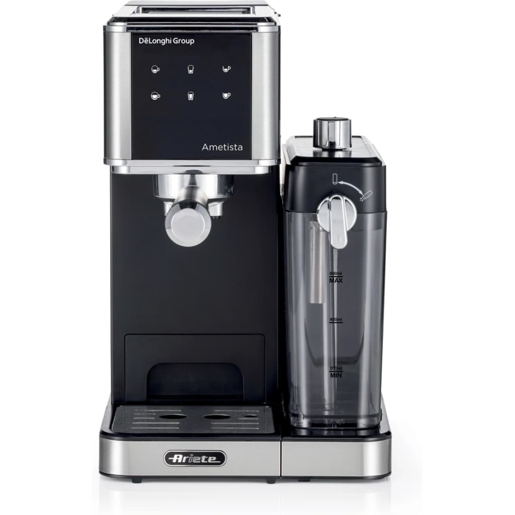 Cafetera espresso Ariete Ametista 1397, sistema de leche automático, acero inoxidable