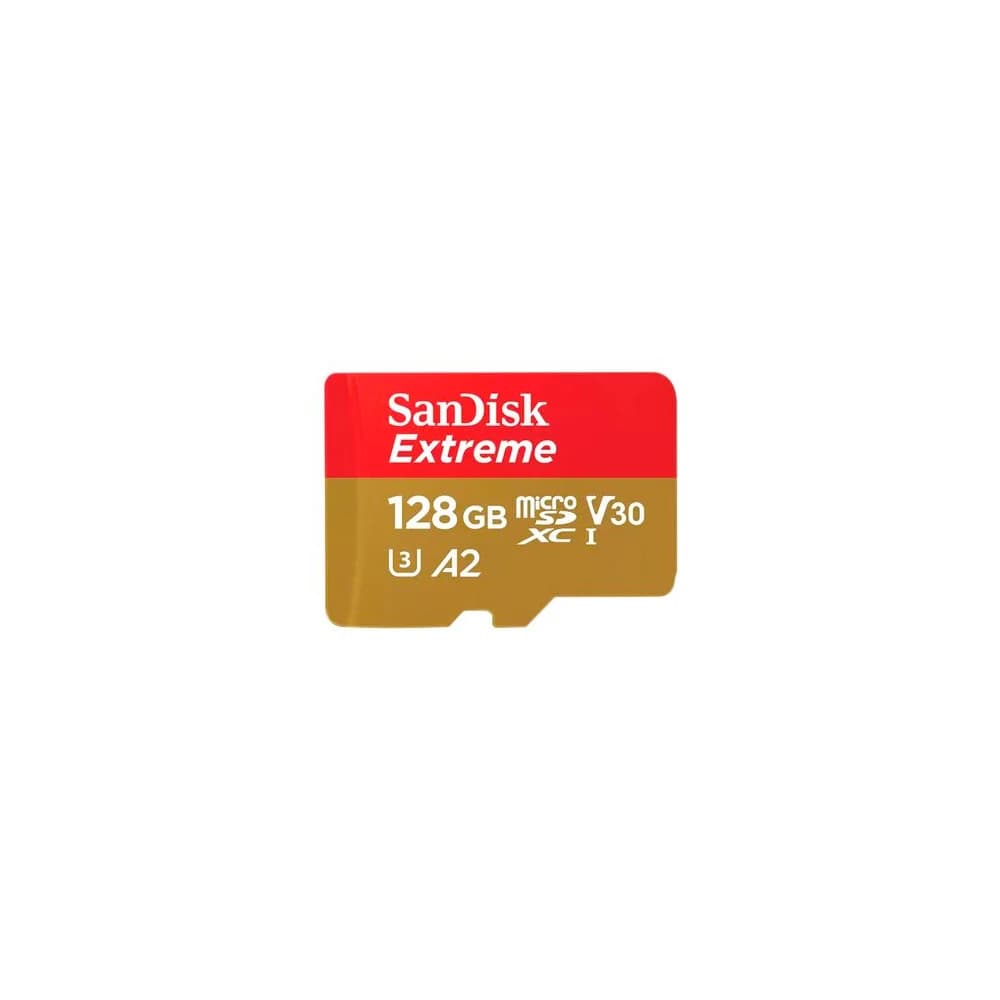 Cartão de memória microSDXC SanDisk Extreme de 128 GB, até 190 MB/s, U3 V30 A2, 4K (SDSQXAA)