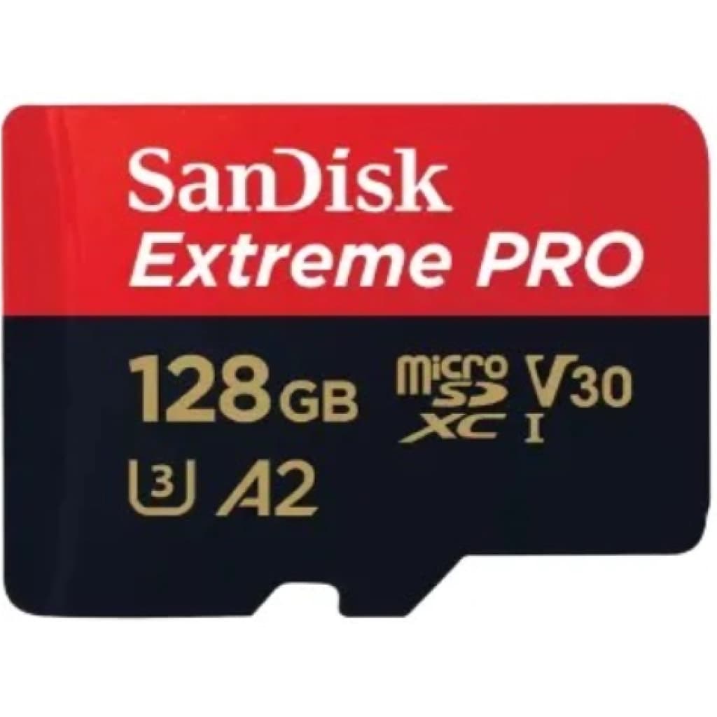 Cartão de memória microSDXC SanDisk Extreme PRO de 128 GB, até 200 MB/s, U3 V30 A2 (SDSQXCD)