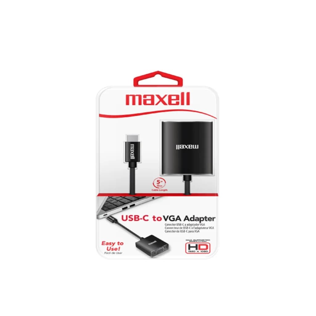 Maxell USB-C-auf-VGA-Adapter, Full HD 1080p