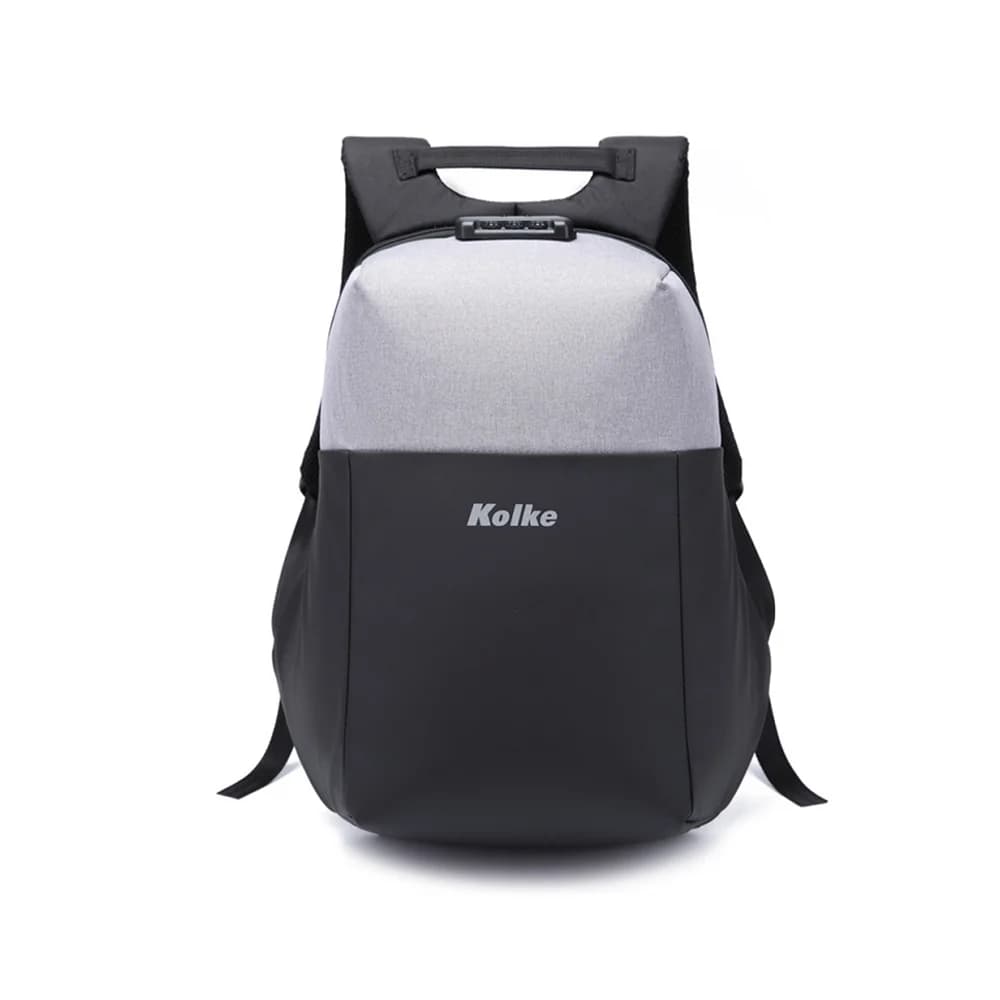 Mochila antifurto Kolke KVM-532 para notebook 15,6" com cadeado TSA e porta USB, cinza/preta