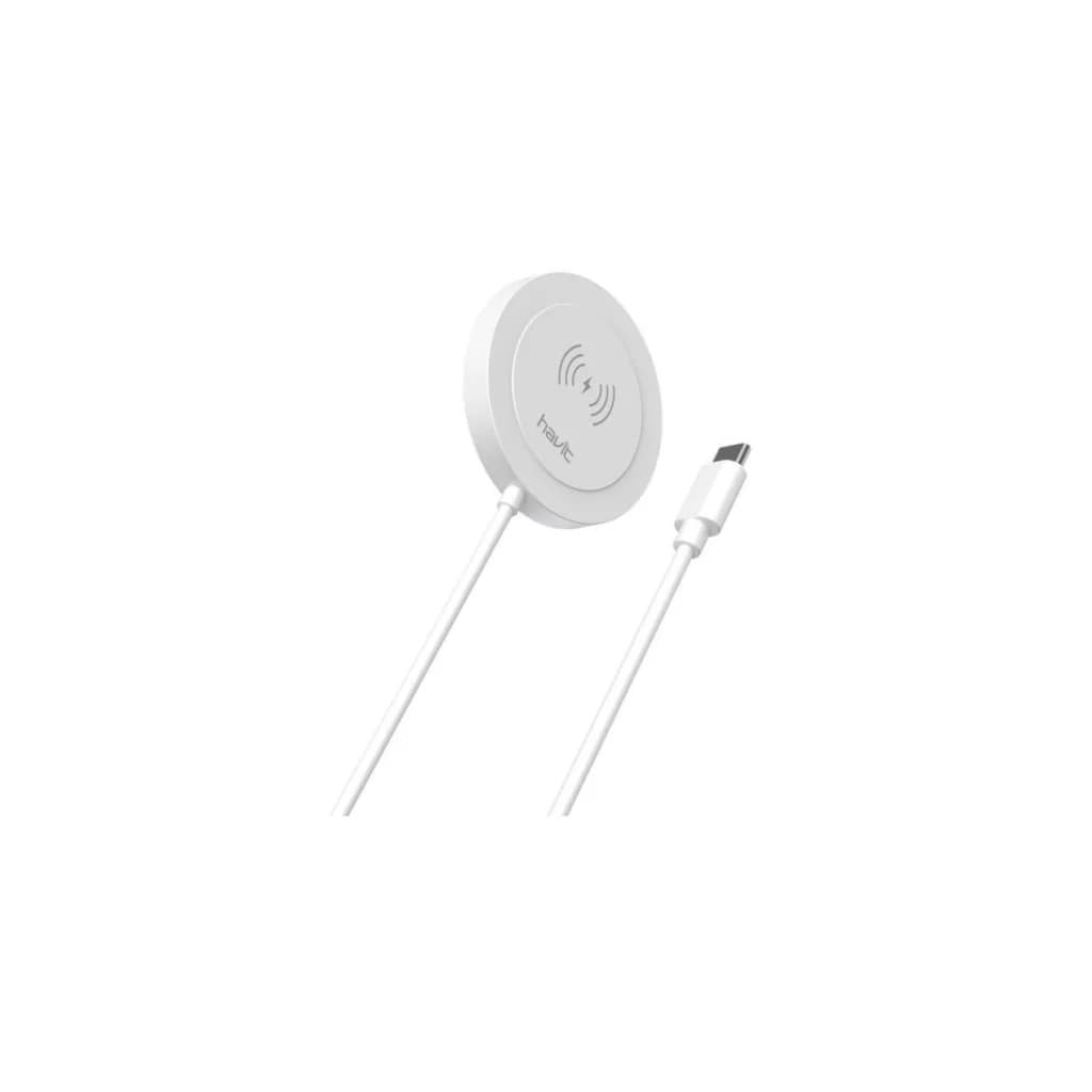 Carregador sem fio magnético Havit HV-W68A de 15 W, USB-C, branco