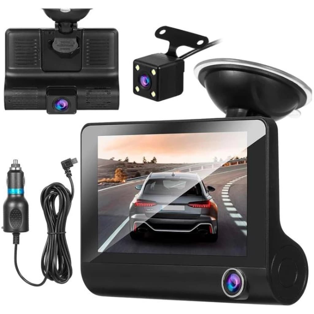 Kolke KUC-712 3-Kanal-Dashcam, Front-, Innenraum- und Heckkamera, 1080p, 4"-Display, Bild 1 von 2