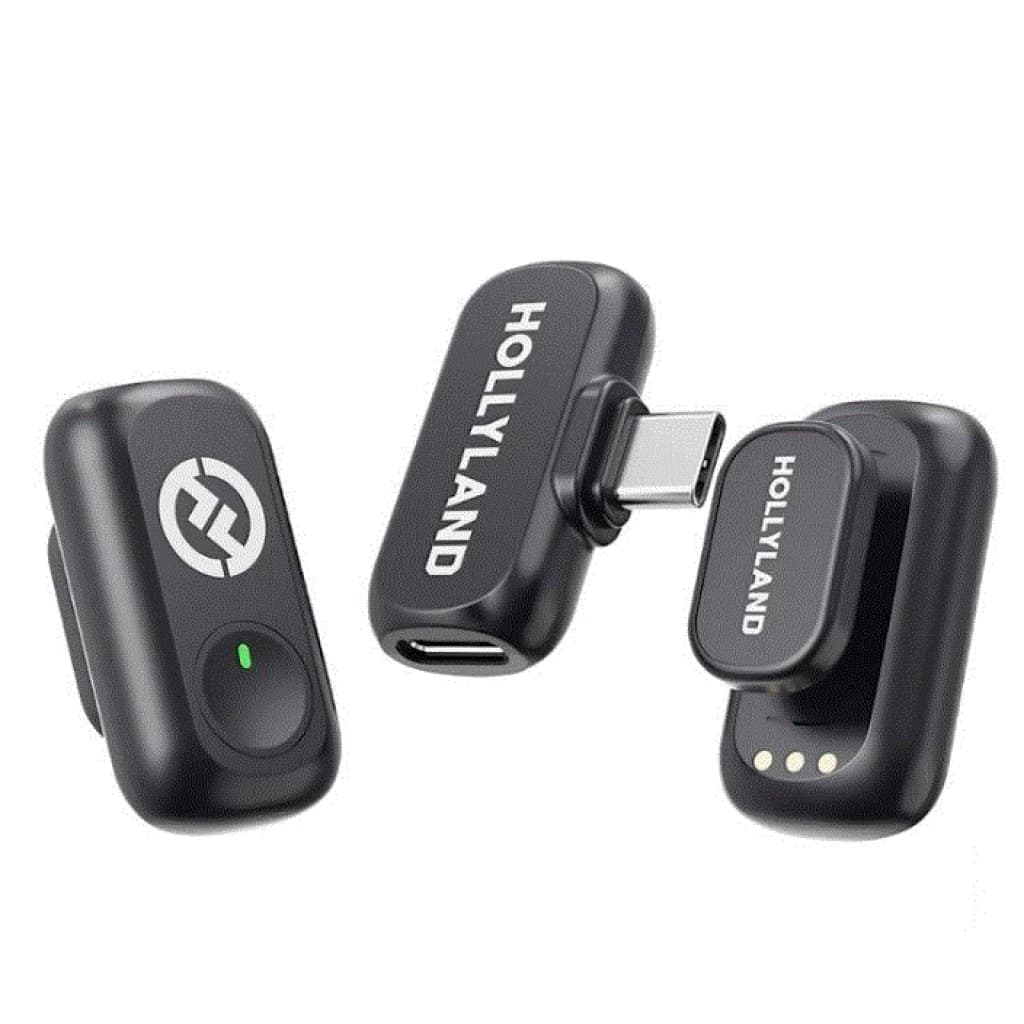 Microfone sem fio Hollyland Lark A1 Duo para celulares USB-C, 2 transmissores, preto