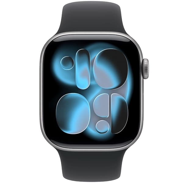 Apple Watch Series 11 GPS 42 mm, caixa de alumínio cinza-espacial com pulseira esportiva P/M, imagem 1 de 2