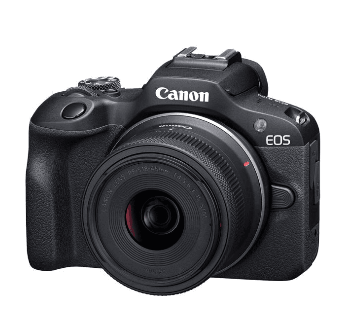 Kit de câmera mirrorless Canon EOS R100, com lente RF-S 18-45 mm IS STM, imagem 1 de 3