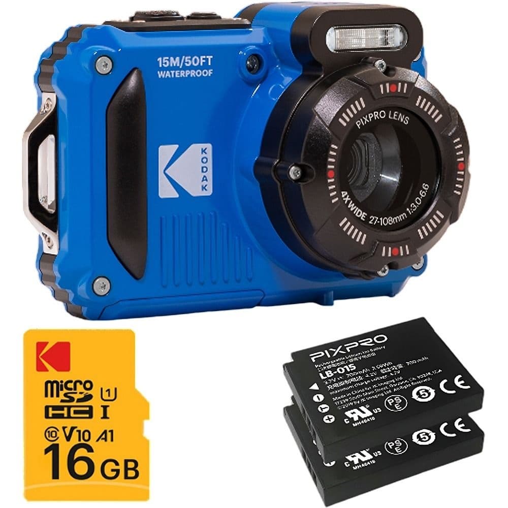 Cámara digital Kodak PIXPRO WPZ2, sumergible, Wi-Fi, 2 baterías y tarjeta de 16 GB, imagen 1 de 1