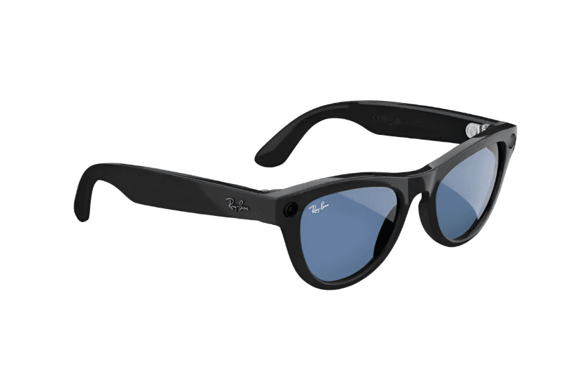 Óculos inteligentes Ray-Ban Meta Skyler (RW4010), preto brilhante, lentes Transitions azul-cerúleo