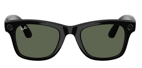 Óculos inteligentes Ray-Ban Meta Wayfarer (Gen 2, RW4012), preto brilhante, lentes verdes, tamanho grande