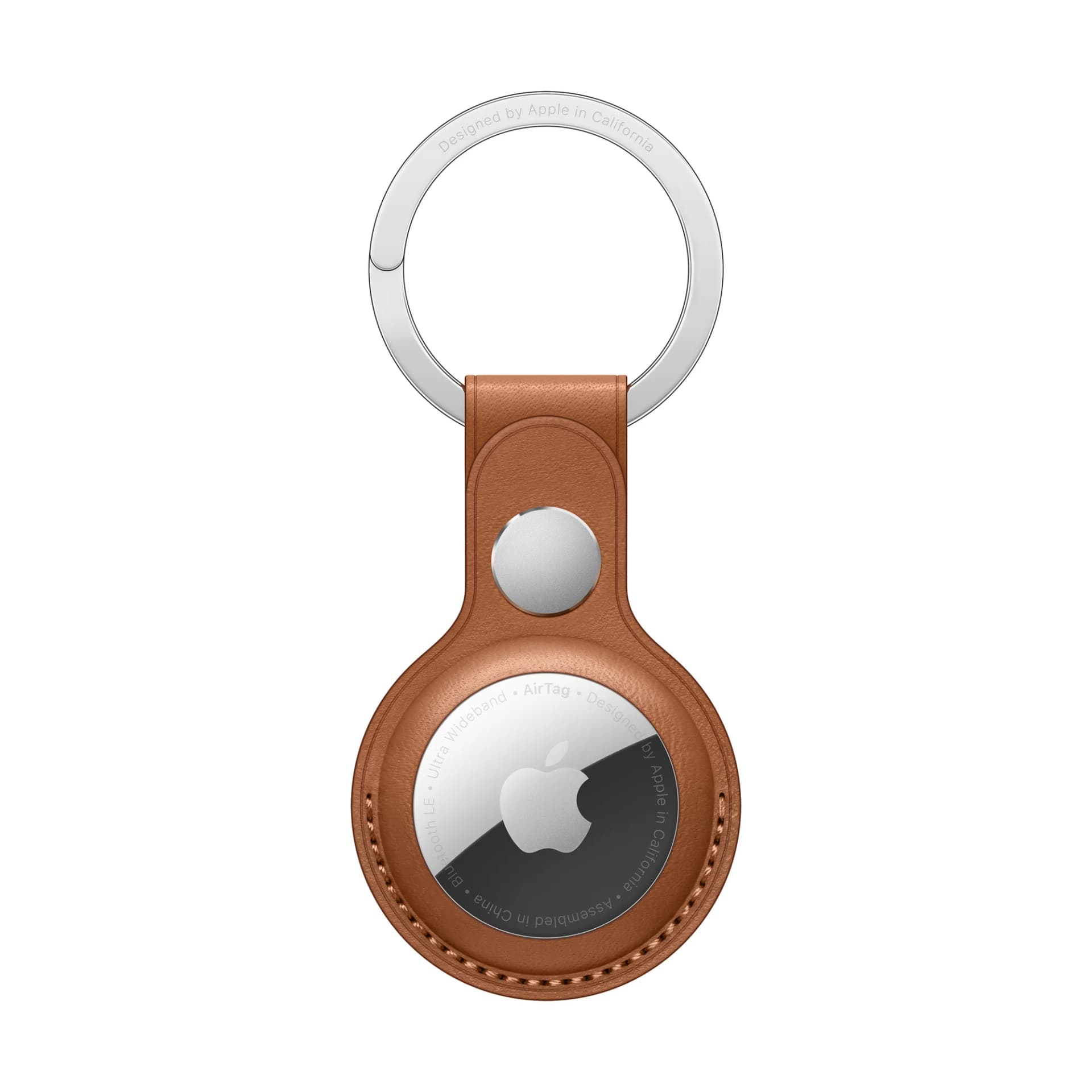 Apple AirTag Schlüsselanhänger aus Leder, Sattelbraun, Bild 1 von 3