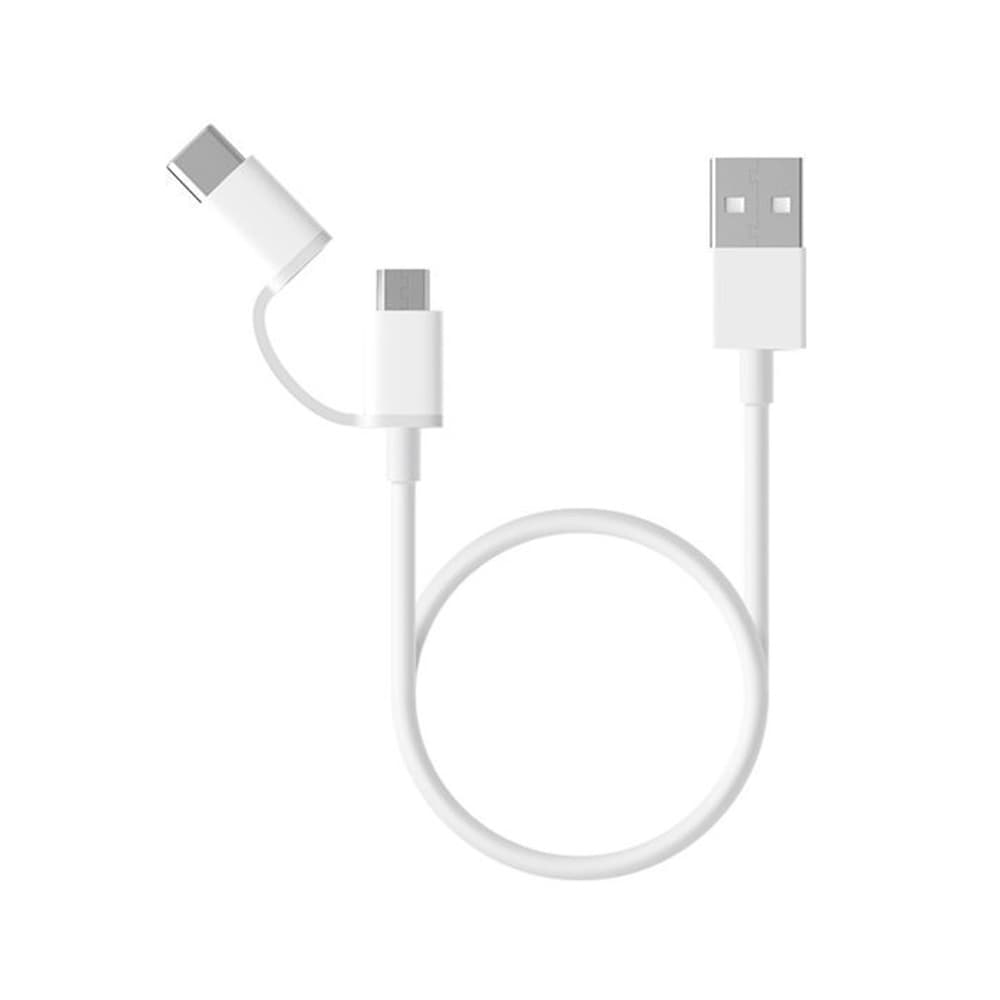 Cable Xiaomi 2 en 1 USB a Micro USB/USB-C (30 cm), imagen 1 de 1