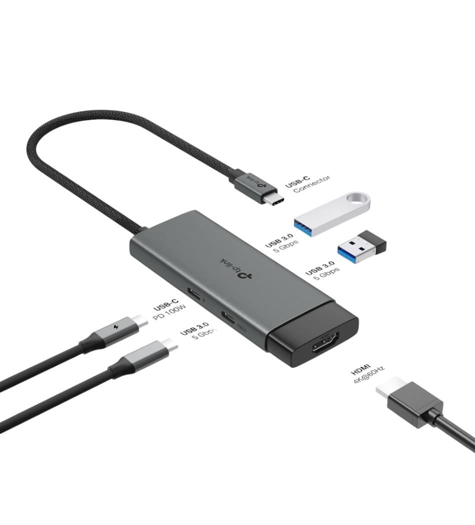 Hub USB-C 5 en 1 TP-Link UH5020C (HDMI 4K60, PD 100 W), imagen 1 de 1