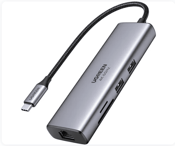 Hub USB-C 6 em 1 UGREEN CM512 (HDMI 4K, Ethernet, PD 100 W) (15598), imagem 1 de 1