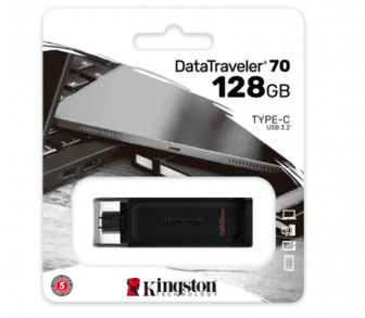 Pendrive Kingston DataTraveler 70 128GB USB-C, imagen 1 de 1