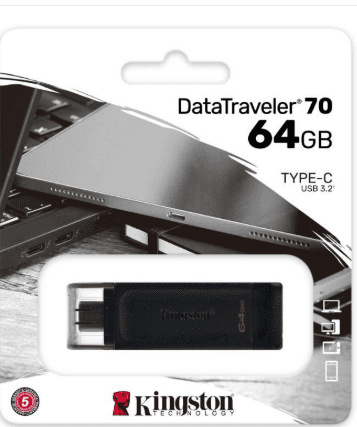 Kingston DataTraveler 70 64GB USB-C Flash Drive, image 1 of 1