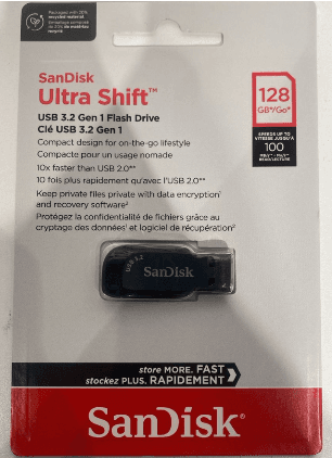 SanDisk Ultra Shift 128GB USB 3.0 Stick (Z410), Bild 1 von 1