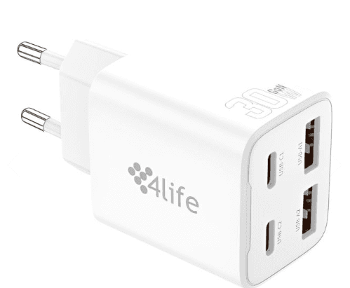 4Life 30W Ladegerät 2x USB-C + 2x USB-A (FL94302XACW), Bild 1 von 1