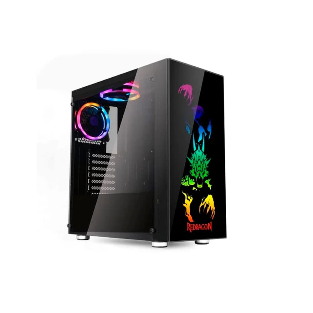 Gabinete gamer Redragon Steeljaw Pro GC-608 RGB, vidrio templado, ATX