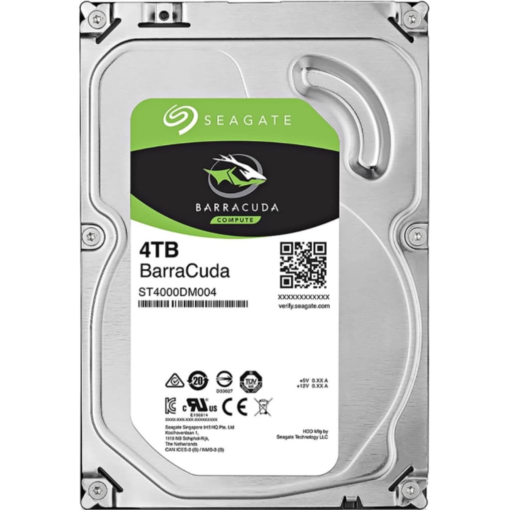 HD interno Seagate BarraCuda de 4 TB, 3,5" SATA, 5400 RPM (ST4000DM004)