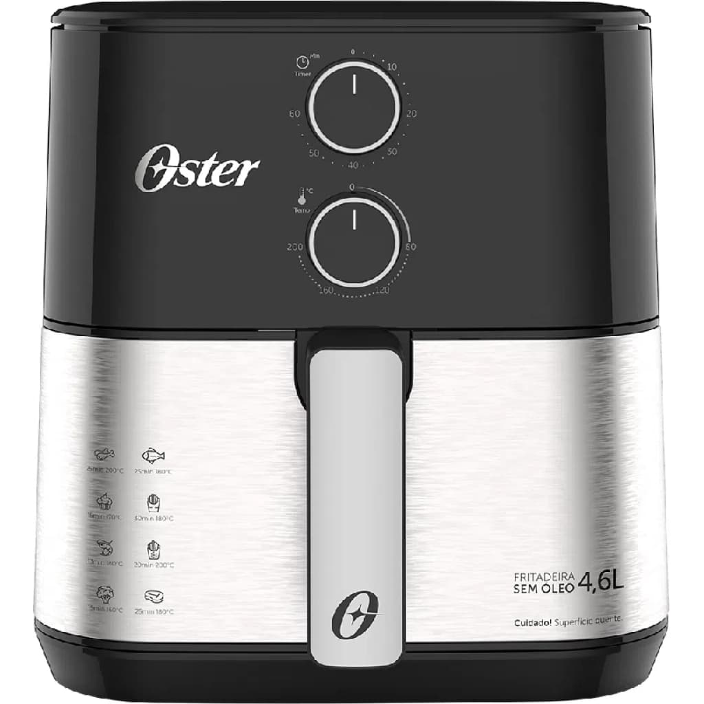 Freidora de aire Oster OFRT520-220-2, 4,6 L, 1500 W, acero inoxidable, imagen 1 de 2