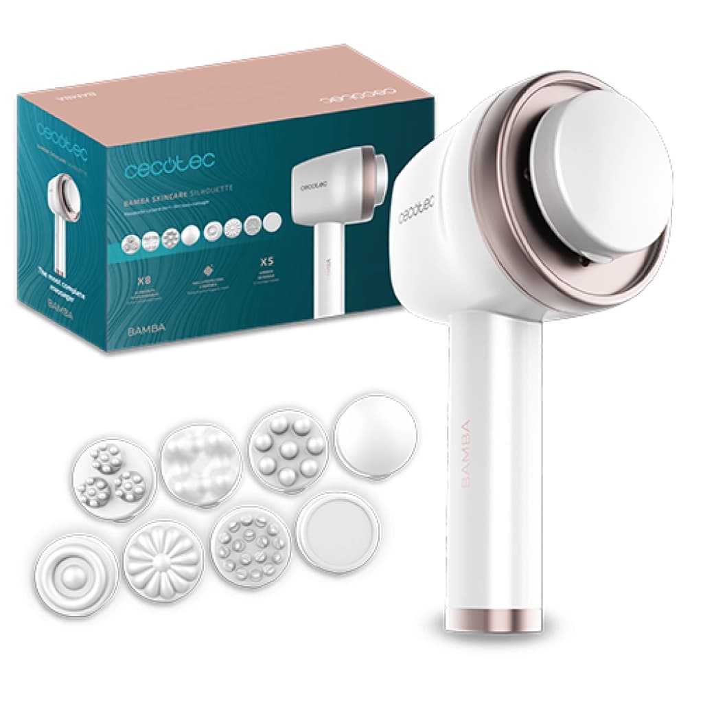 Cecotec Bamba SkinCare Push Up Anti-Cellulite Body Massager with 8 Heads