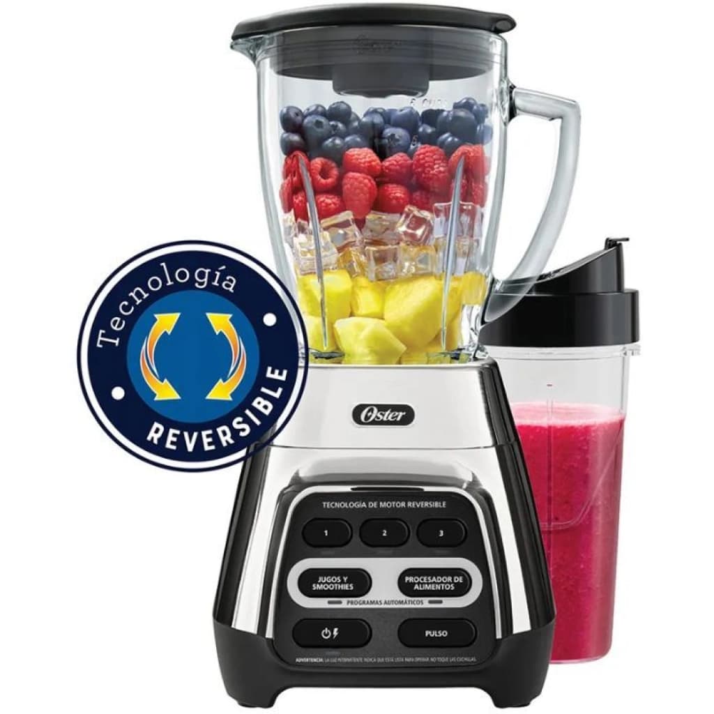 Oster Reversible BLSTPYG1311NBG Blender, 1.5 L, 700 W, Silver