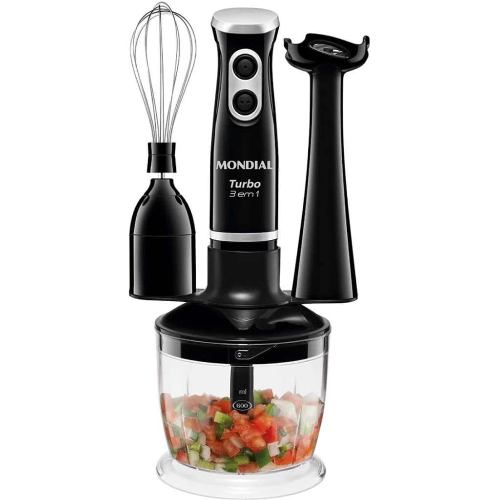 Mondial Turbo M-14 3-in-1 Hand Blender, 350 W, Black