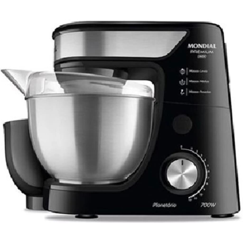 Batidora planetaria Mondial Premium BP-02P-B, 700 W, acero inoxidable