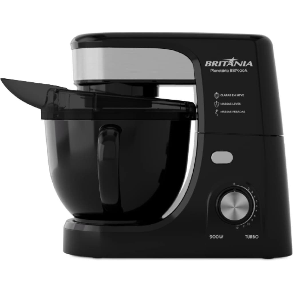 Batidora planetaria Britania BBP900A, 4,5 L, 900 W, negro