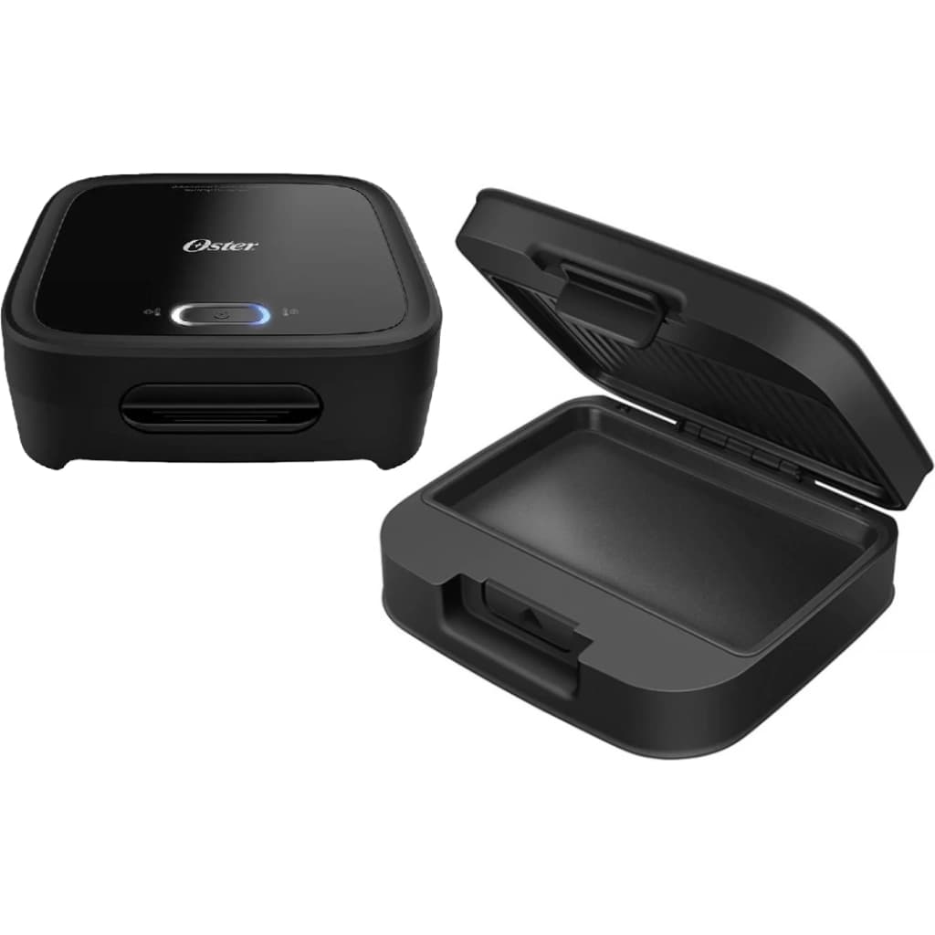 Sandwichera Oster CKSTSM400, 2 sándwiches, 750 W, negro