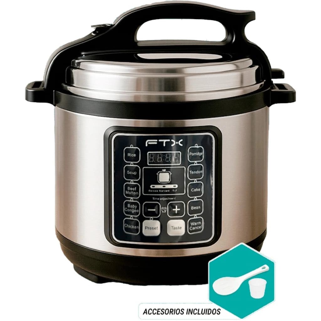 Olla a presión eléctrica FTX PC-S6, 6 L, plateado