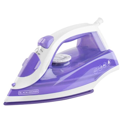 Ferro a vapor Black+Decker IRBD204 TrueGlide Colors, 1.500 W, base antiaderente, 260 ml, roxo