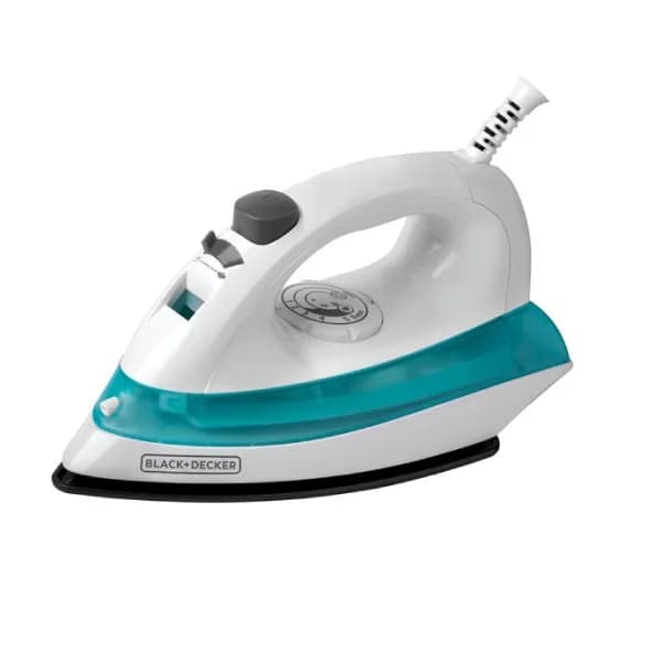 Ferro a vapor Black+Decker IRBD100, 1.100 W, base antiaderente, branco/turquesa