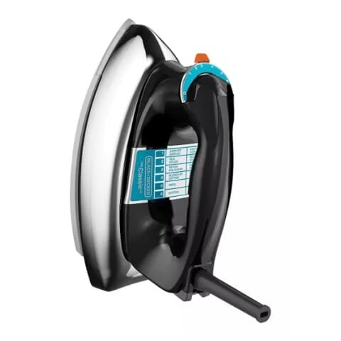 Black+Decker F54 Dry Iron, 1,000 W, Aluminium Soleplate, Chrome/Teal, image 1 of 2