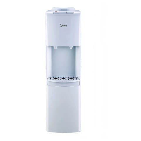 Bebedero de pie Midea YL1241BS, agua fría y caliente, con compresor, blanco